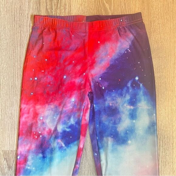 NEW Thinkgeek Pink & Purple Galaxy Printed Leggings One Size - Picture 3 of 6